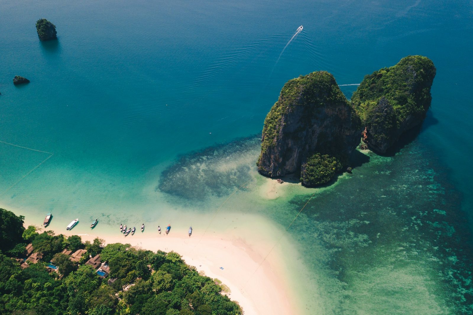 bird's-eye view photography of island